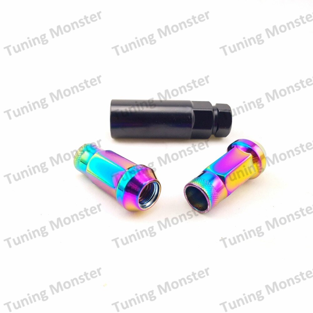 Muteki SR48 écrous à molette | Roues en acier, Tuning Monster 20 pièces longueur 48mm M12x1.5/M12x1.25 Neo Chrome