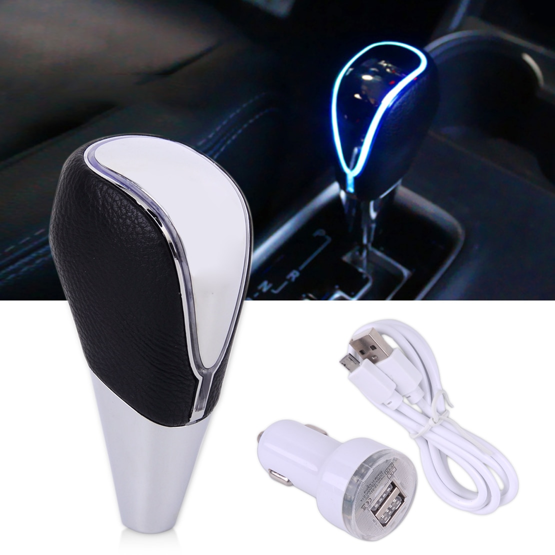DWCX Blue Automatic Gear Shift Knob Touch Activated Full LED RGB For Lexus ES350/GS450h Toyota Camry Corolla RAV4 Scion iQ/tC