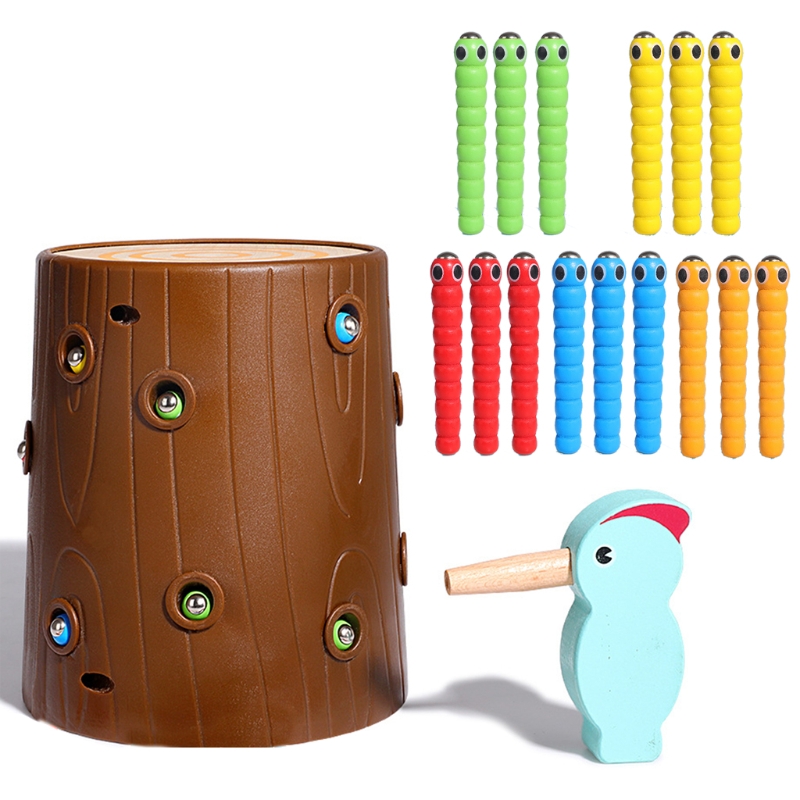 1PC Brain Developmental Catching Bug Game Toy Hand Motor Skill Training Toy for Baby Birds Feed Game Education Toy