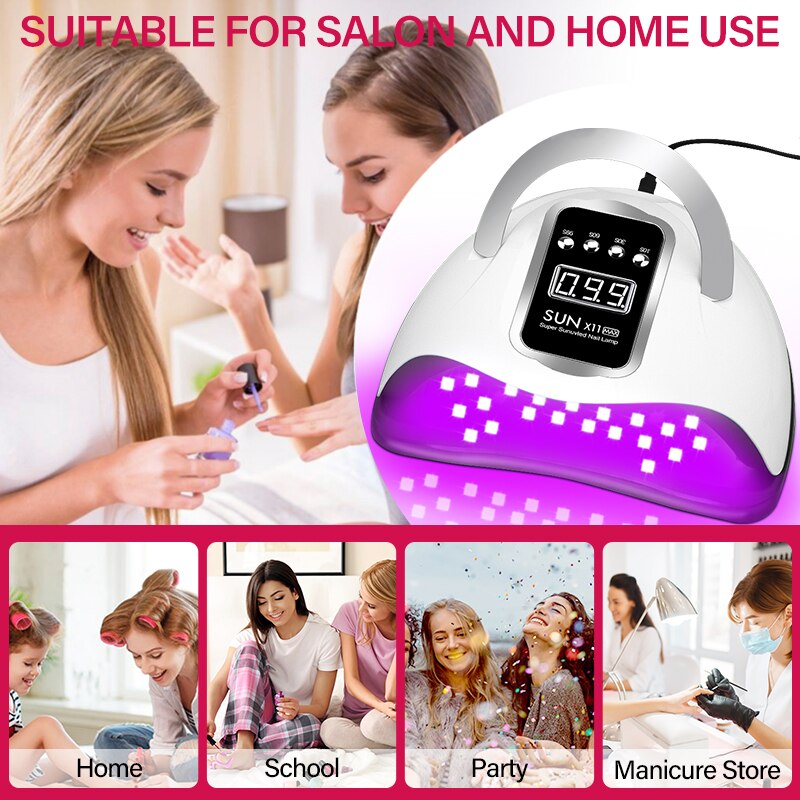 Lámpara LED UV para secado de uñas en Gel acrílico, con modo de bajo calor, Sensor inteligente, máquina de manicura para salón de manicura, 66LED, novedad