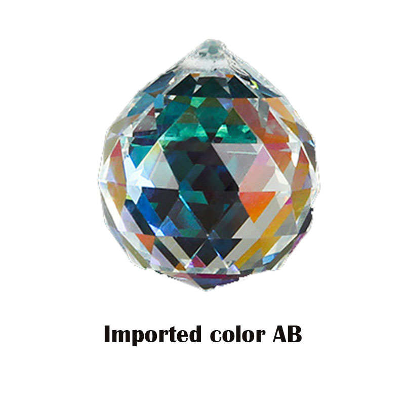 20/30/40mm cor múltipla bola de iluminação cristal feng shui lâmpada prisma bola arco-íris sun catcher casa decoração festa casamento ornamento: 20MM Imported color