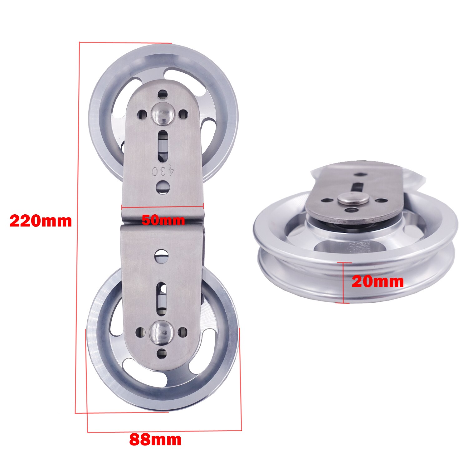 Gym Fitness Double Pulley for DIY Home Cable Machine Heavy Duty Metal Wheel Loading Strength Lifting Workout Sport Accessories