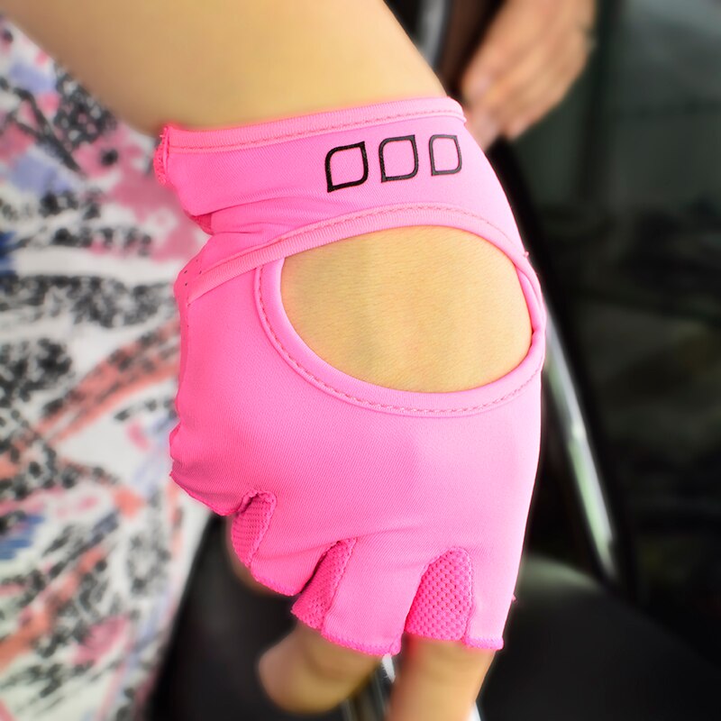 Guantes de gimnasio para entrenamiento de culturismo, guantes deportivos para levantamiento de pesas, guantes antideslizantes para mujer, guantes de Yoga de Color rosa
