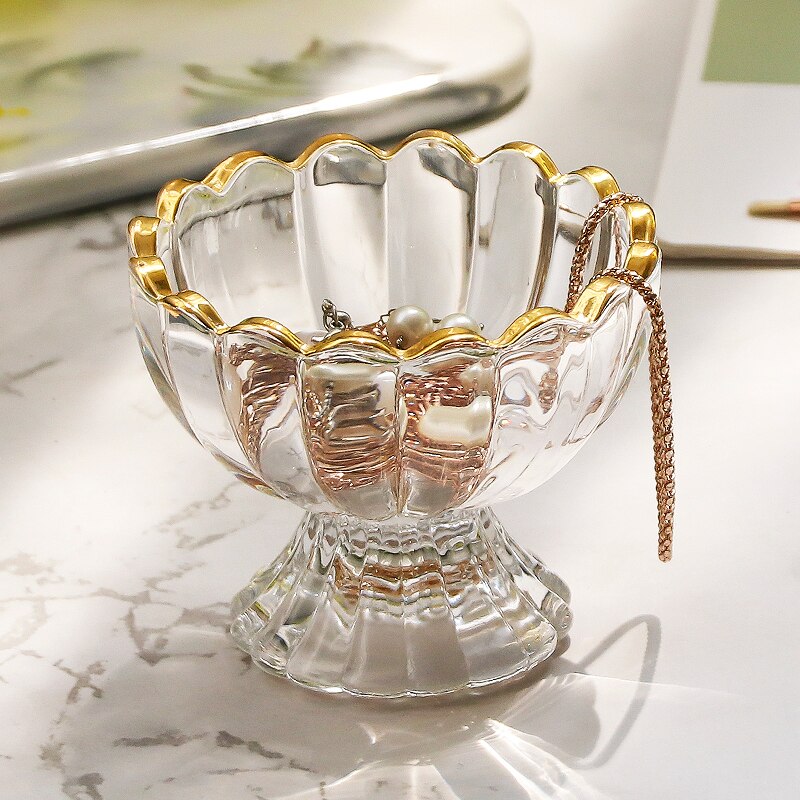 Glazen cosmetische opbergdoos badkamer bureau kroon schoonheid ei bladerdeeg sleutel horloge sieraden lippenstift make-up organizer rek kandelaar