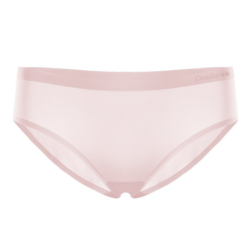 3Pcs Bing Ji Netwerk Incognito Ijs Zijden Ondergoed Vrouwelijke Taille Antibacteriële Katoen Rise Mesh Ademend Slips Ultra-dunne: Blauw / L