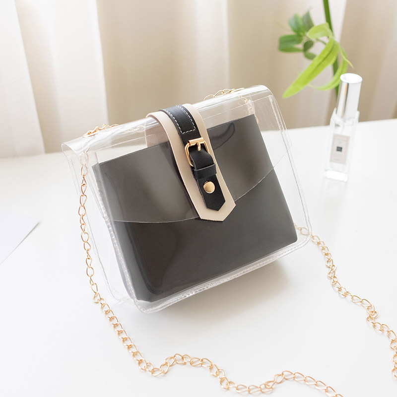 Casual Transparante PVC Jelly schoudertassen voor Vrouwen Reizen Handtassen Crossbody Mobiele Telefoon Portemonnee Dames Meisje: black