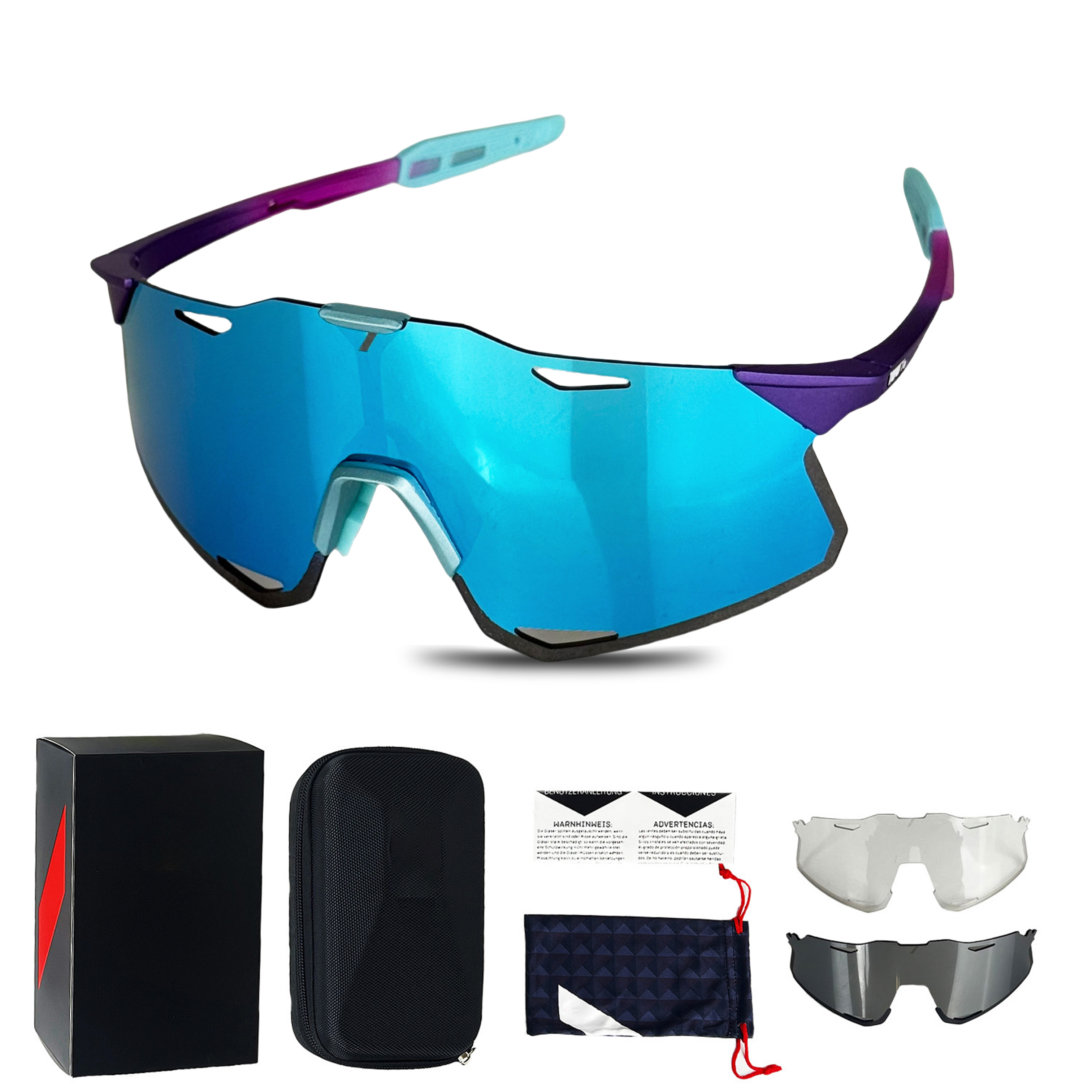 Solglasögon för män sport cykelglasögon cykel mountainbike vandring camping golf  uv400 skyddsglasögon kvinnor baseboll: Blå