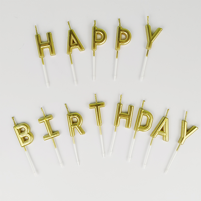 Bougies d'anniversaire avec lettres colorées, 13 paquets, lettres de fête pour enfants et adultes, couleur bonbon, décoration de gâteau: jaune clair