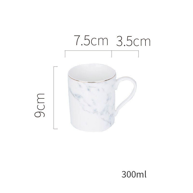 Marble Stripe Large Round Ceramic Plate Western Steak Pasta Salad Fruit Dessert Cake Storage Tableware: Phnom Penh Cup