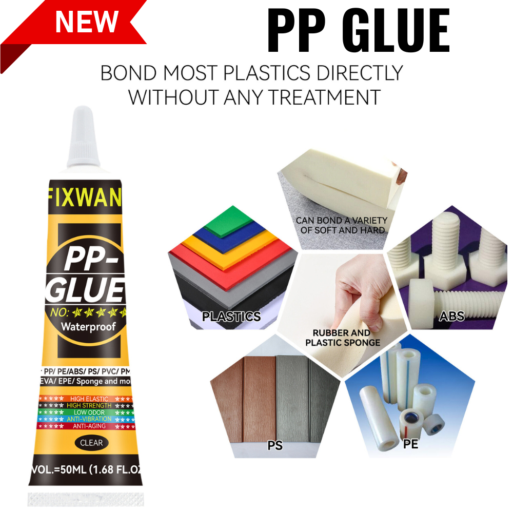 50 ml fixwant polypropylene-pp adhesive pe eva pom pu plastic leather waterproof soft adhesive strong pvc adhesive