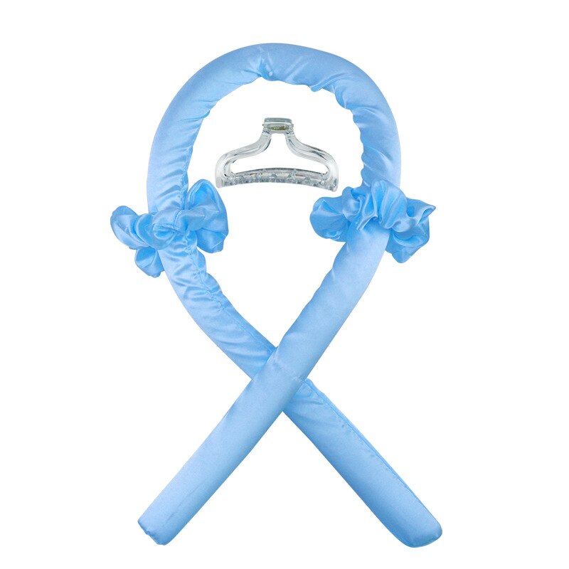 Wysokiej jakości jedwab pianka Curling Rod z klipsem miękka opaska nieopalany loki spania wstążka wałki do włosów narzędzia do stylizacji włosów DIY: Normal Set - Blue