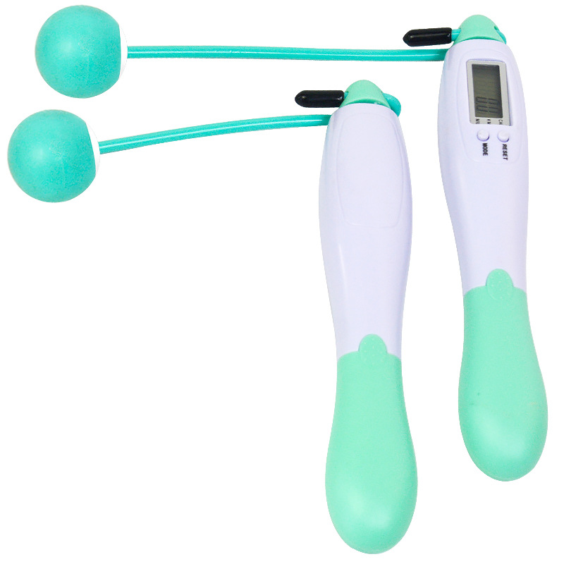 2022 digital sem fio contador de calorias pular corda esporte pesos exercício fitness corpo edifício sem fio digital pular cordas conjunto: Wireless ball green