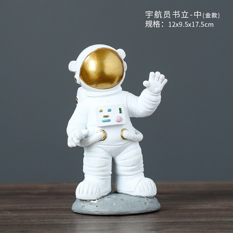 Astronaut Pen Houder Boek Stand Decoratie Veranda Opslag Woonaccessoires Woonkamer Hars Ambachten: Astronaut (gold)