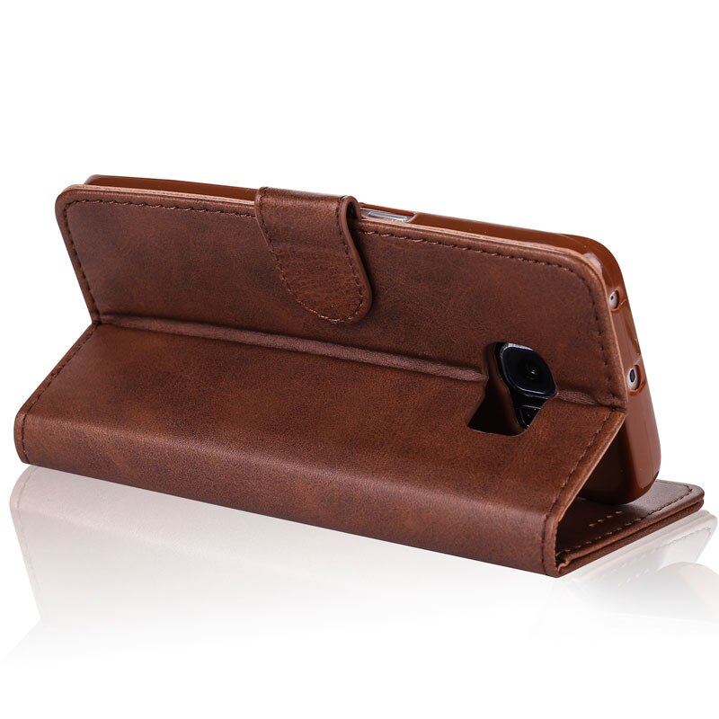Luxe Case Voor Samsung Galaxy S6 Rand Cover Case Leather Flip Wallet Card Slot Etui Voor Samsung S 6 S6edge case S6 Coque Fundas
