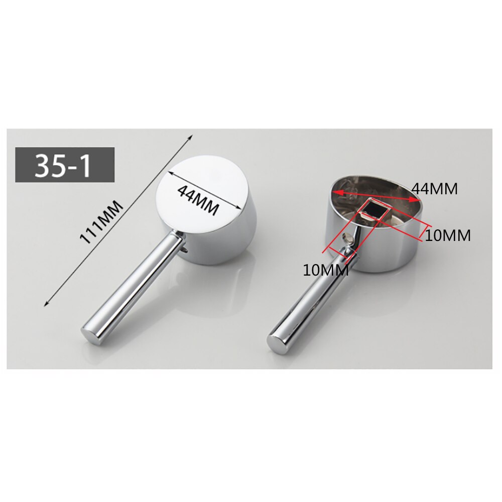 Kit poignée de robinet universel de remplacement poignée de levier en métal pour mitigeur robinet 25mm 35mm 40mm cartouche avec bouton et ensemble: 35-1