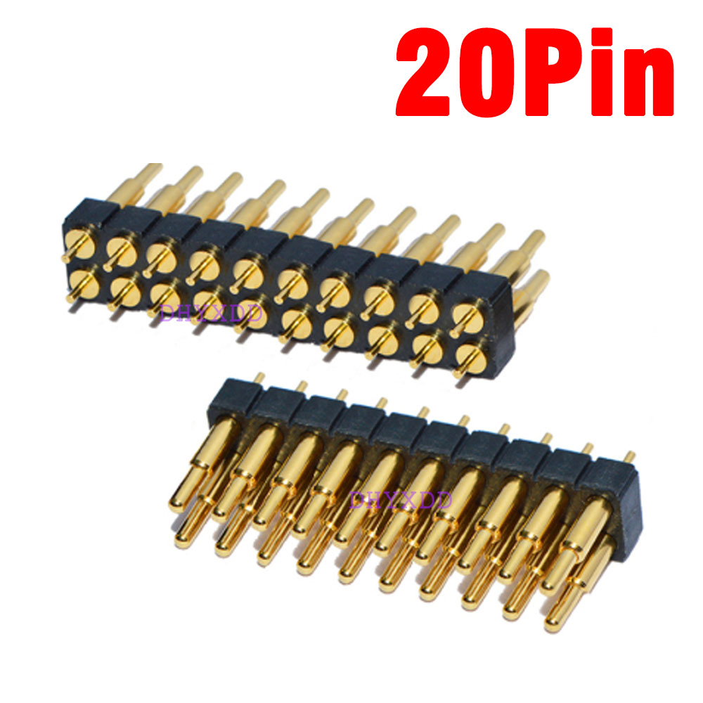 1pcs Male Spring Loaded Pogo Pin Connector 4 6 8 10 12 14 16 20 Pin Dual Row Surface Mount SMT DIP Height 7.0mm Pitch 2.54 mm: PURPLE