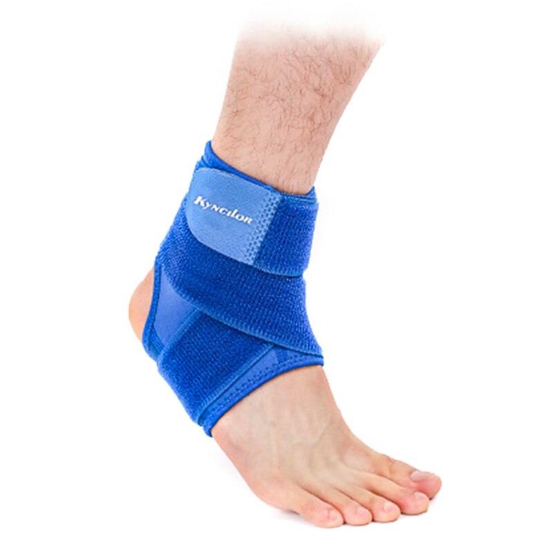 Ankelbeskytter elastisk bandage wrap ærme bøjle polyester ankel støtte basketball fod sport lindring smerte nakefit tobilleras: Blå / S