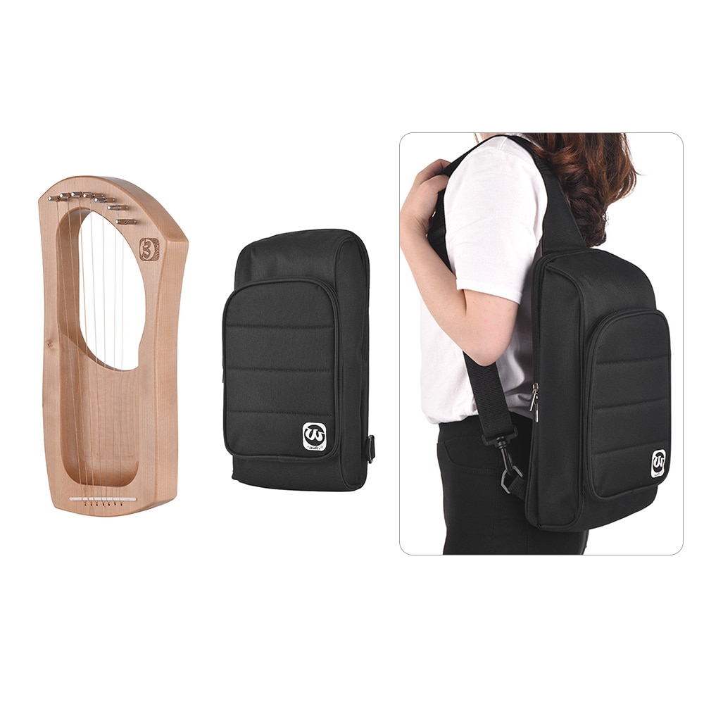 Walter.t-ARPA de Lira de madera, 7 cuerdas de Metal, madera maciza de abedul, instrumento de cuerda con bolsa de transporte WH06