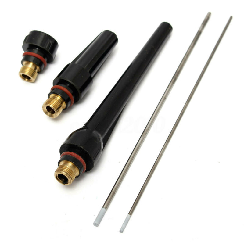 17x soplete de soldadura TIG lente de Gas rechoncho #10 Kit de taza de vidrio térmico electrodos de tungsteno