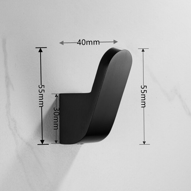 Badkamer Messing Muur Haak Jas Handdoek Haken Voor Badkamer Goud Koper Keuken Haak Kleding Haak JM210: black 1pcs