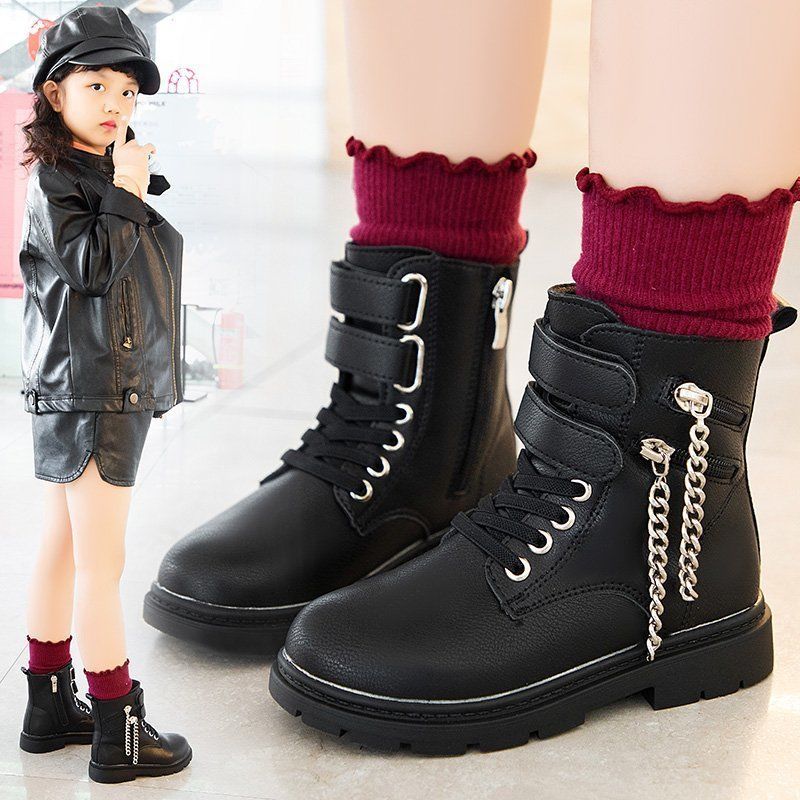 Neue freundlicher Stiefeletten freundlicher Winter Schuhe Mädchen Jungen Chelsea Stiefel Herbst Winter Leder