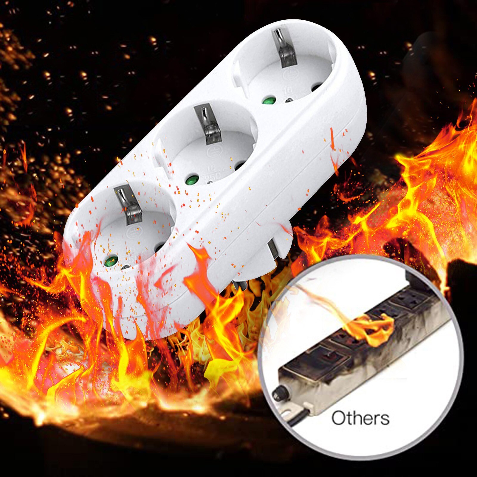 European Standard Socket Round Plug 2/3 Holes Socket With Switch On Off EU Plug Wall Charger Adapter Power Outlet Sockets