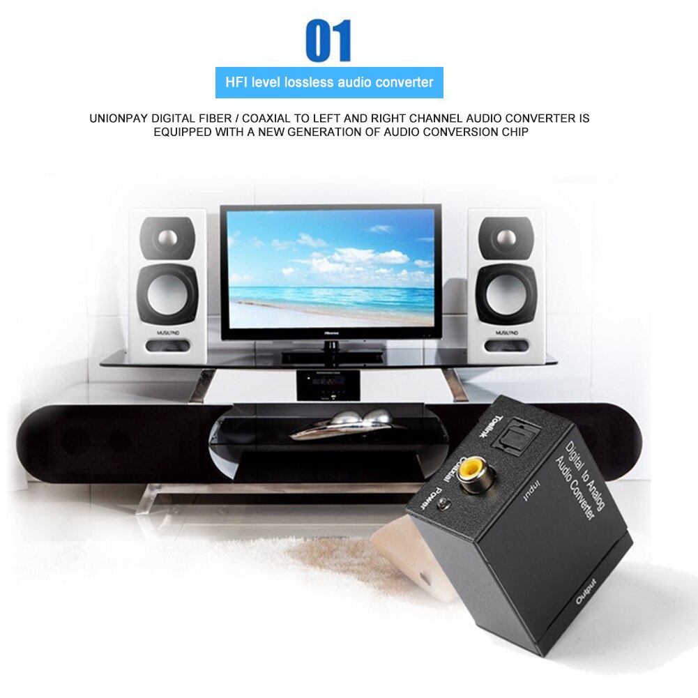 Optical Digital Stereo SPDIF Toslink Coaxial Signal to Analog Adapter Analog Converter Decoder Optical Cable USB-DC Power Cable