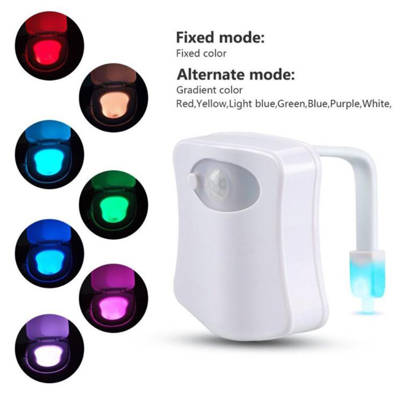 Smart Bathroom Toilet Nightlight LED Body Motion Activated On/Off Seat Sensor Lamp 8 Colors PIR Toilet Night Light lamp