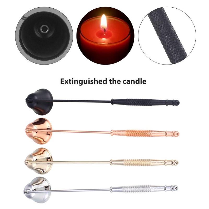 Stainless Steel Candle Extinguisher Candle Votive Candle Home Art Candle Wedding Convenient Noble Home Decorations Shape Bell
