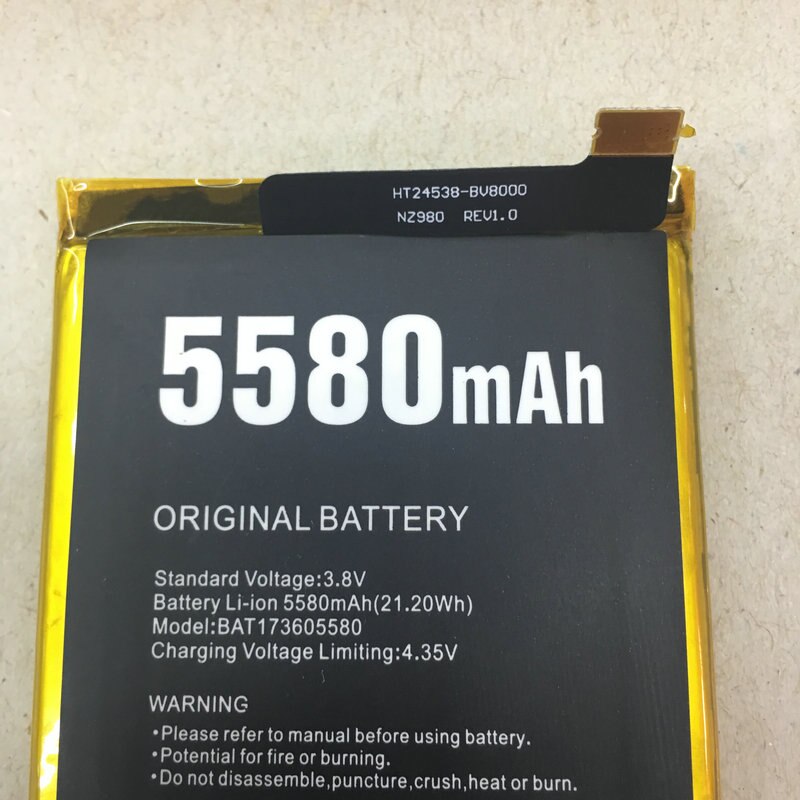 Batteria Originale per Doogee S60 e S60 lite Batterie di Ricambio Ricaricabile Li-polimero Bateria 5580mAh Testato + di Riparazione strumenti