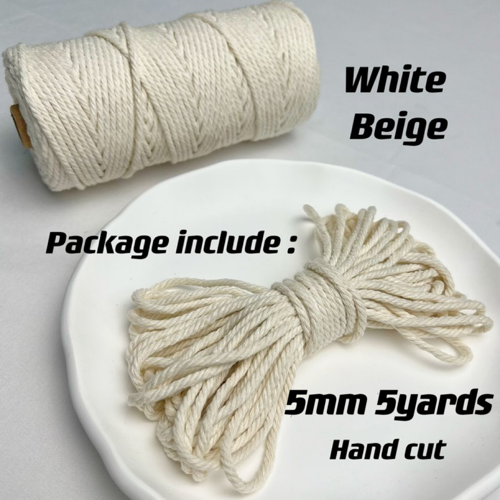 5mm Katoen Macrame Koord Gekleurde Touw Draad Macrame Materialen DIY Ambachten Gehaakte String voor Kerst Bruiloft Woondecoratie