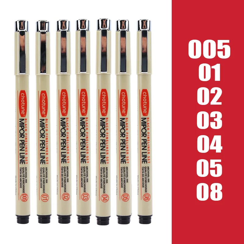 3-12Pcs Pigment Liner Micron Drawing Pen Manga Pigma Ink Marker Pen Sketching Brush Set Hook Line Needle Pen Art Supplies: Dark Khaki
