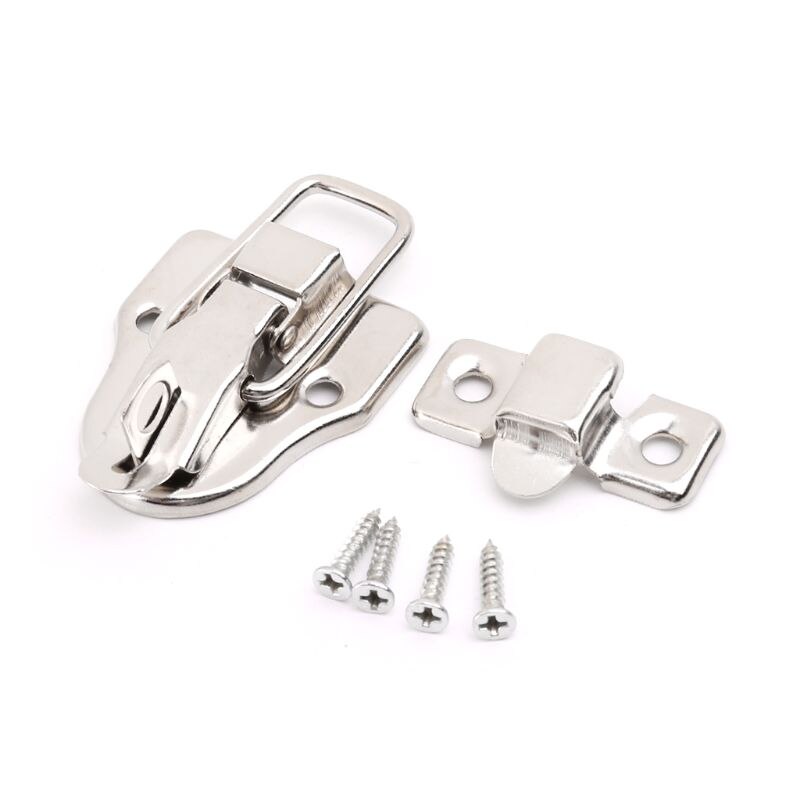 Vintage Toolbox Lock Antique Metal Buckle Suitcase Case Toggle Lock Hasp Latch Furniture Hardware: Silver