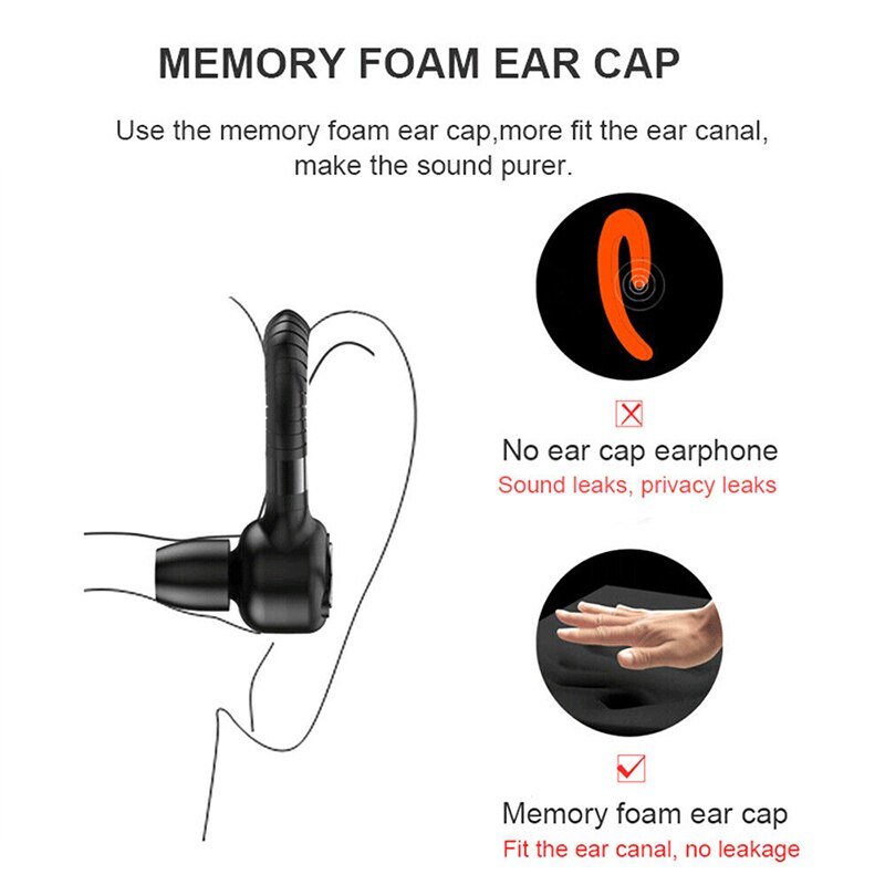 K06 Wireless Bluetooth 5.0 Business Hanging Ear Headset Sport Stereo Earbud Handsfree Earphone Caller ID Number Function