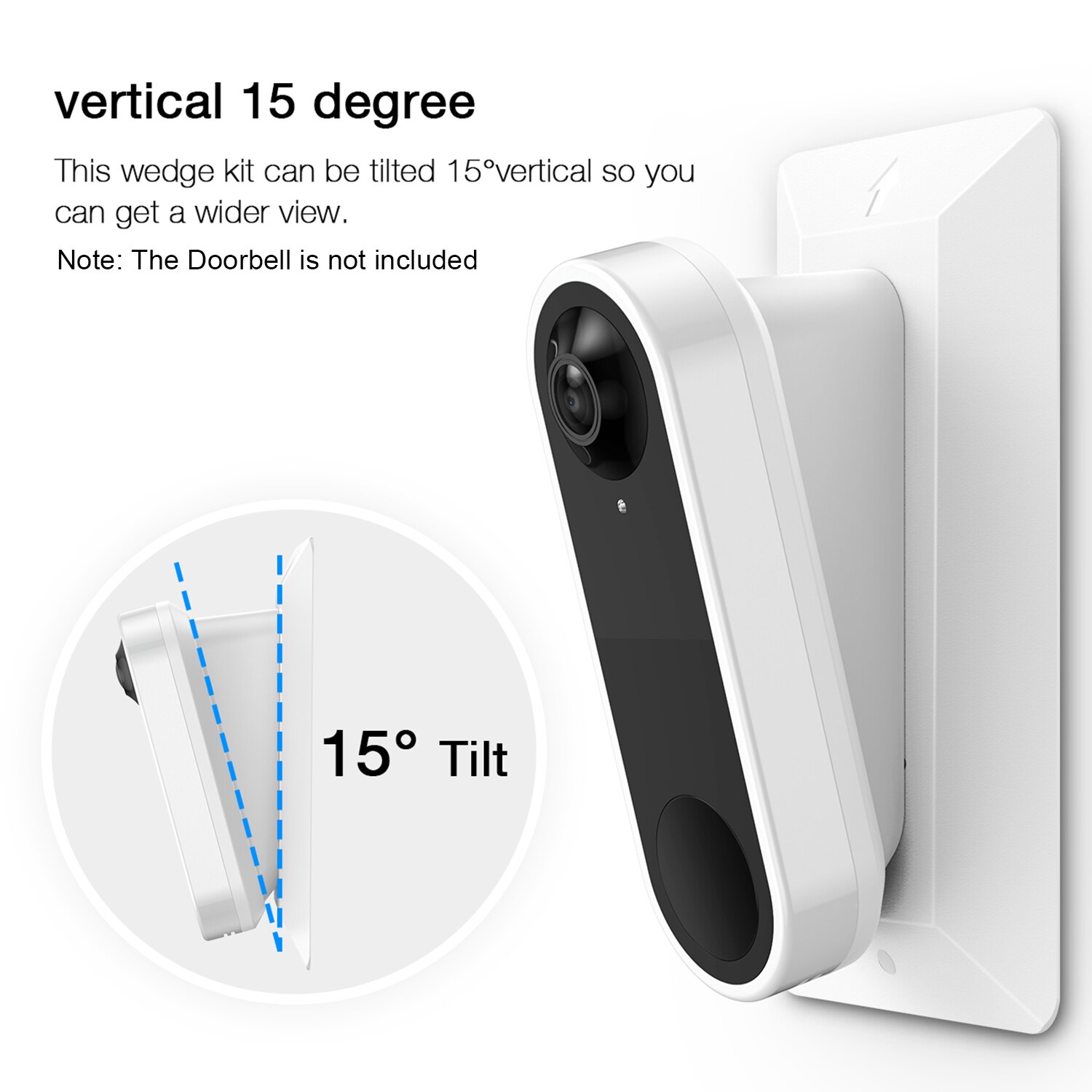 Muur Plaat Voor Arlo Video Deurbel, Compatibel Met Arlo Video Deurbel Plastic Materiaal Aanpassing Montage Muur Plaat Wedge