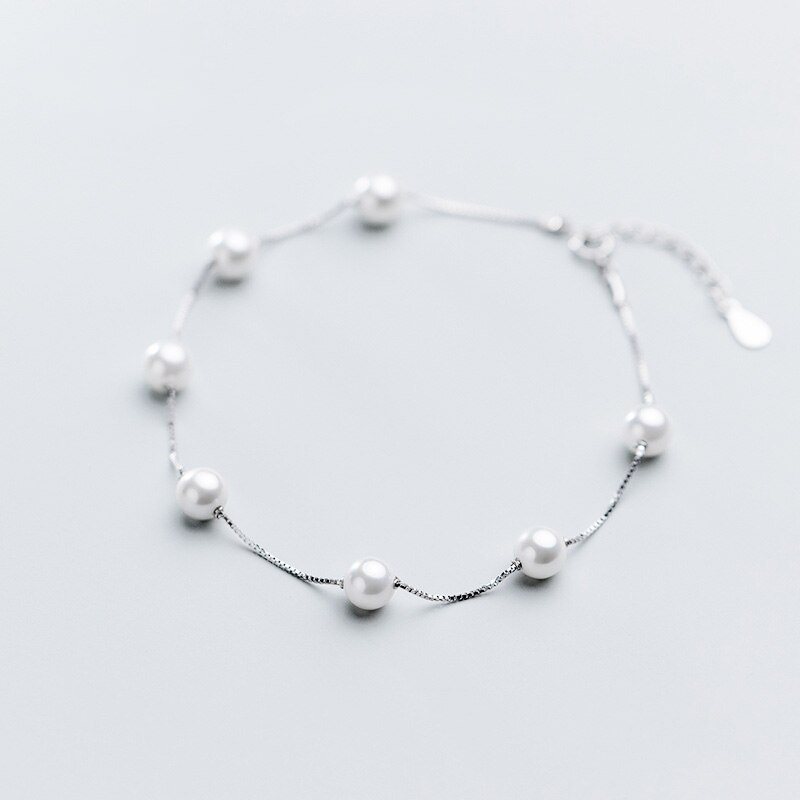 Perle Fußkettchen Für Frauen 925 Sterling Silber Karriere Stil s925 Fußkettchen Armbänder Strand Boho Fuß Schmuck Hochzeit Valentinstag: Ursprünglich Titel