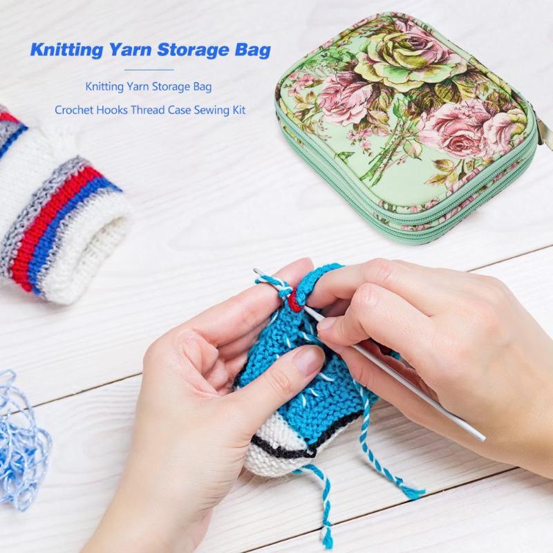Tragbare betroffen Garn Häkeln Tasche Nadeln Lagerung Tasche Nylon Garn betroffen fallen Veranstalter NäHenne Zubehör Reise Veranstalter
