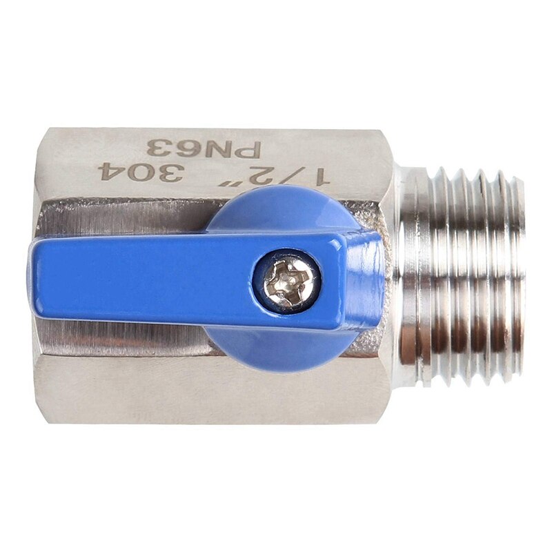 Ball Valve 1/2 inch 304 Stainless Steel Mini Ball Valve Female and Male NPT Great for Shower Head Flow Control Valve
