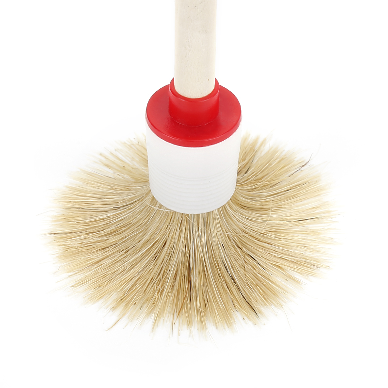 1 Uds. De cepillos con mango de madera para todoterreno suave, 20-45mm, para limpiar asientos, herramienta práctica de limpieza de coche