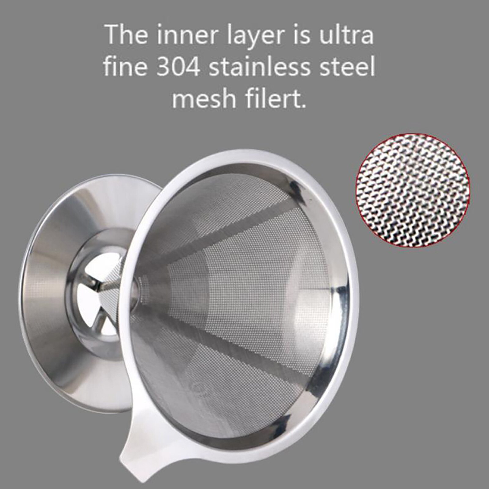 1pc Coffee Filter Stainless Steel Hand-pushed Coffee Filter Tea Filter Paper Filter-free Filter Кофейный фильтр c50