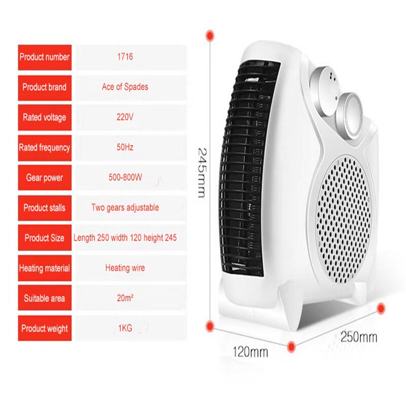 2022 nuovo riscaldatore per riscaldatore elettrico a basso consumo energetico domestico Mini riscaldatore ventilatore uso invernale riscaldatore elettrico caldo