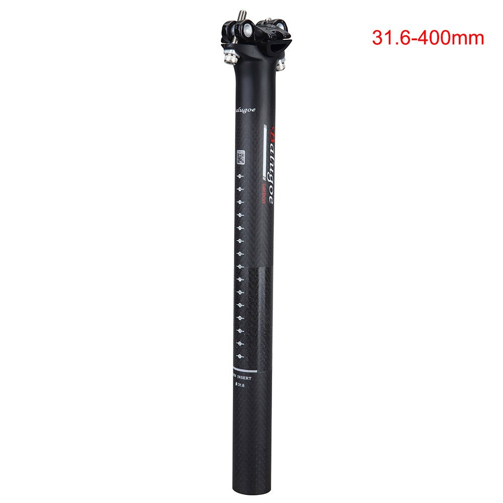 BALUGOE Mountain Road 3K Full Carbon Fibre Bicycle Seatpost 27.2/30.8/31.6*350mm400mm Carbon Bike Seatposts MTB Bike Parts: 31.6-400mm