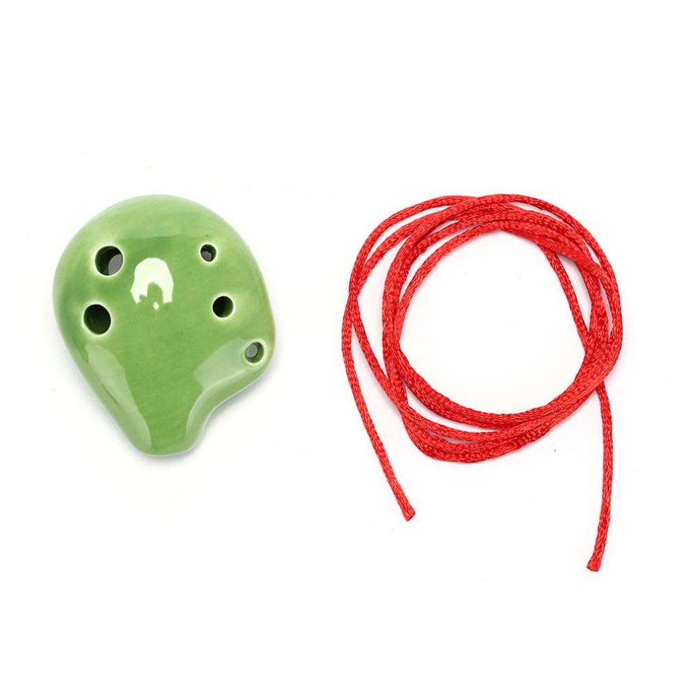 Fløyte ocarina 6 hull sopran c keramisk fløyte ocarina of time mini ocarina fløyte gutt leketøy musikkinstrumenter: Grønn