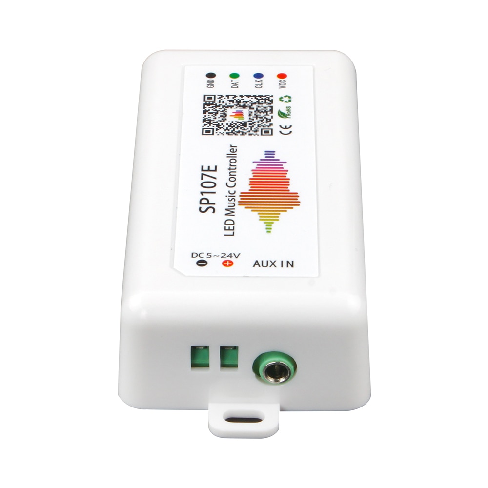 SP107E Bluetooth Led Muziek Controller Full Color Pixel Ic Spi Controller 5-24V Smartphone App Voor WS2812 WS2813 SK6812 Led Strip