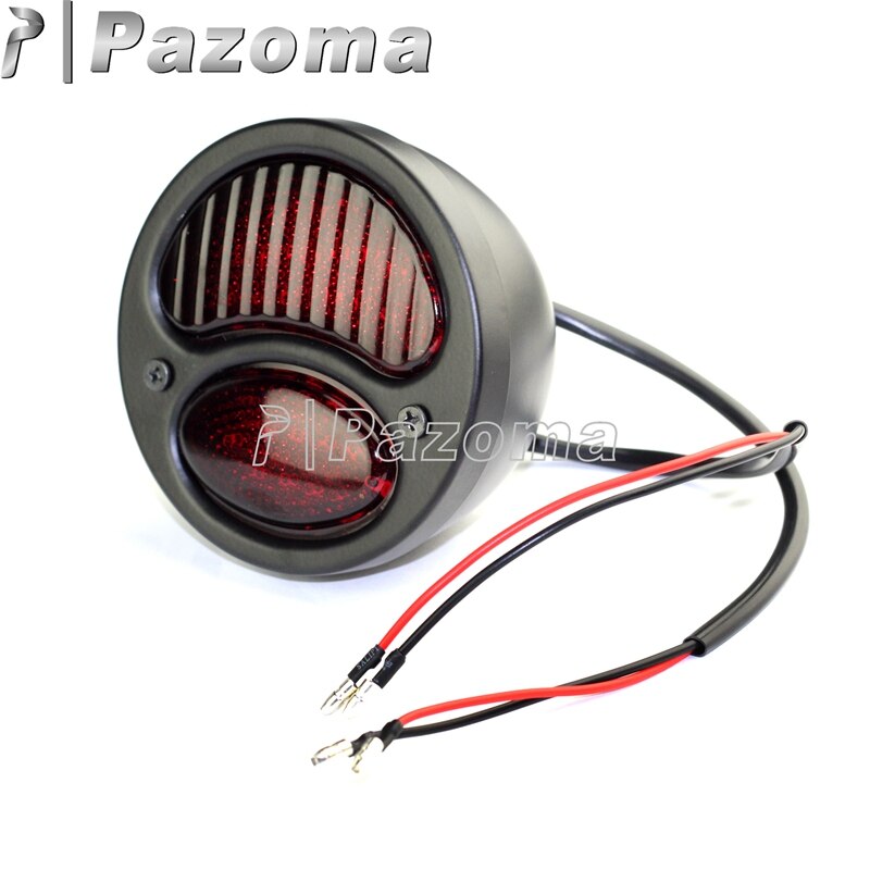 PAZOMA moto feu arrière LED pour Harley Chopper Bobber café Racer Vintage feu Stop arrière 1928-1931 Ford modèle A: black red