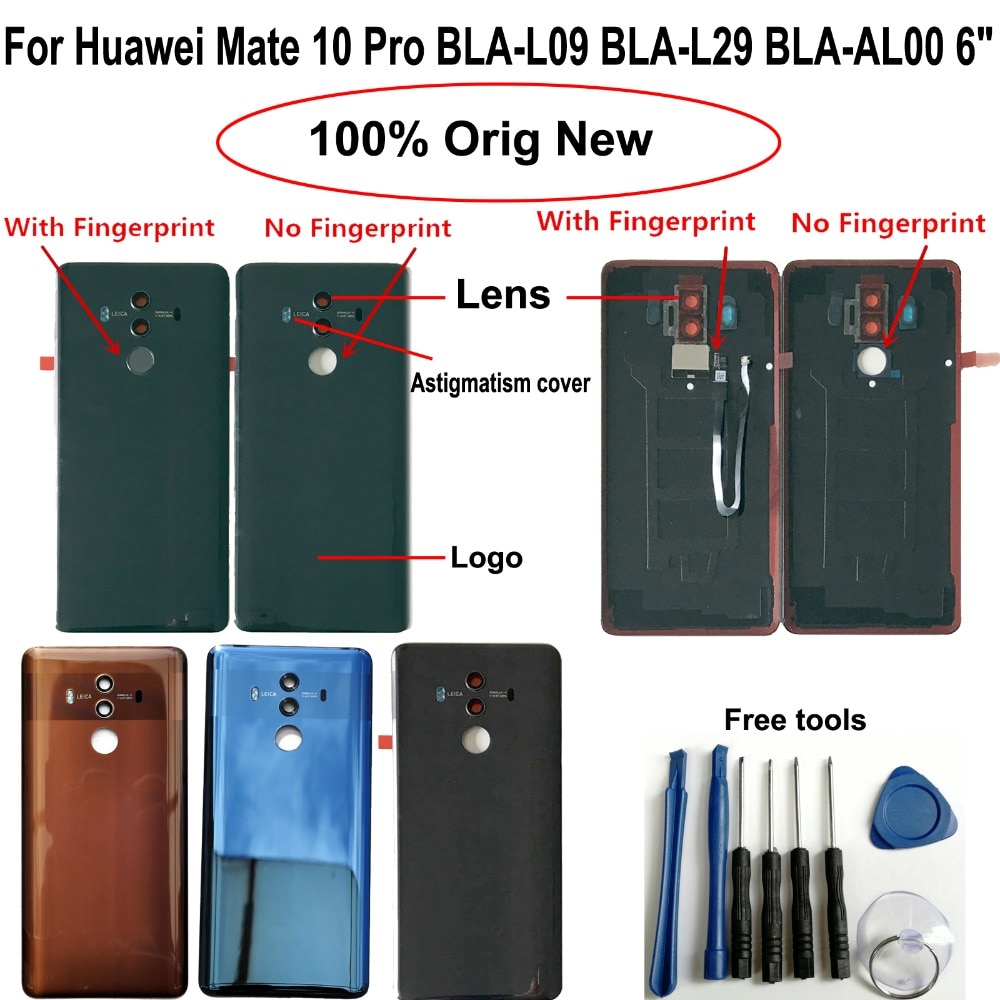 100% Orig Voor Huawei Mate 10 Pro BLA-L09 BLA-L29 BLA-AL00 6 "Achter Back Door Behuizing Battery Cover