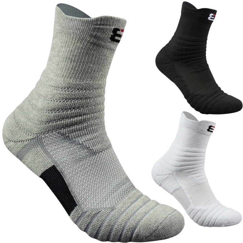 Men Outdoor Sports Elite Basketball Socks Men Cycling Socks Compression Socks Cotton Towel Bottom Men's Socks