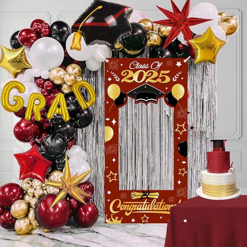 Graduation Photo Booth Prop Frame Banner Frame Backdrop Class of Grad Celebrations Decor Shooting Supplies