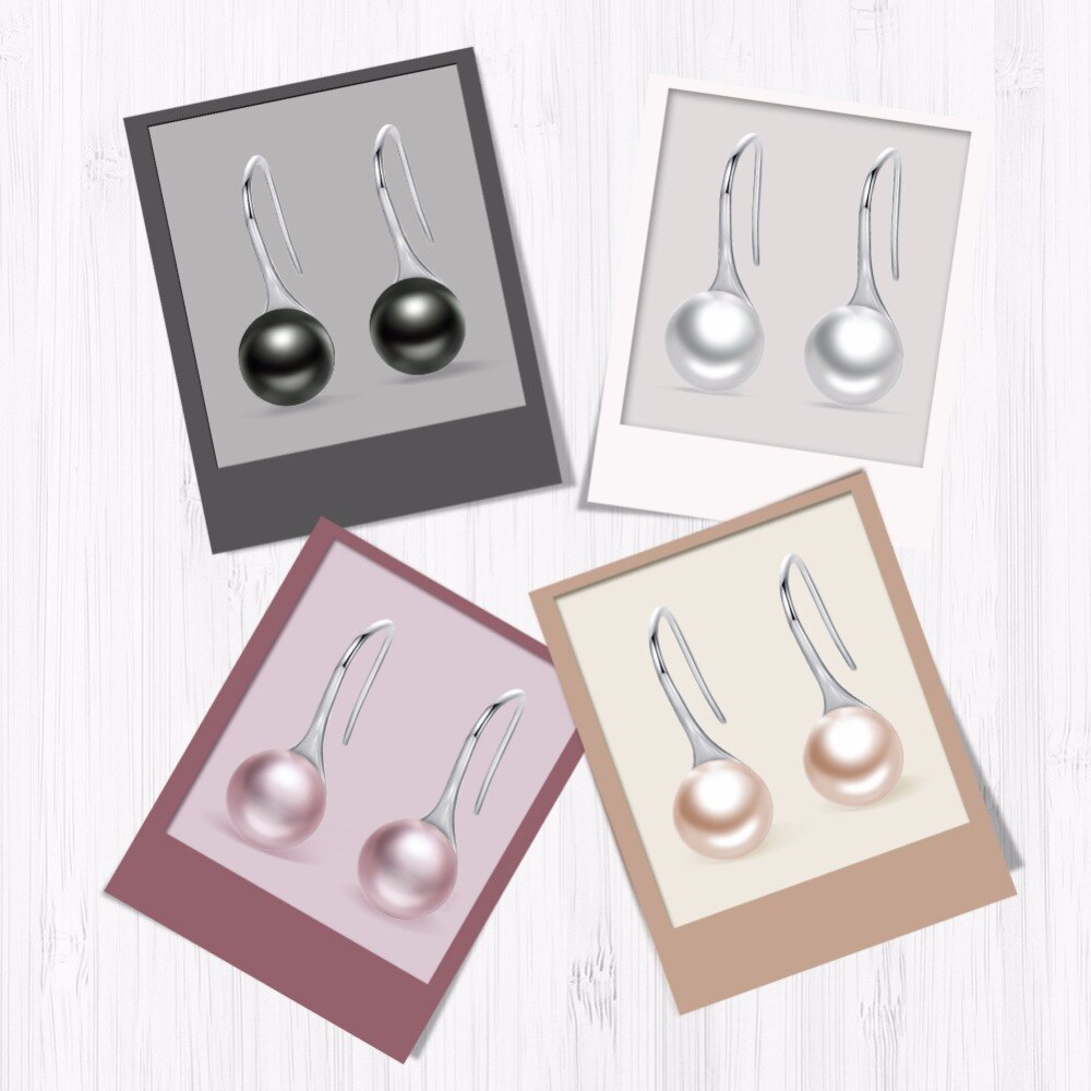 WOSTU-pendientes largos de perla simulada para mujer, color rosa, , Plata de Ley 925 100% auténtica, joyería CQE145