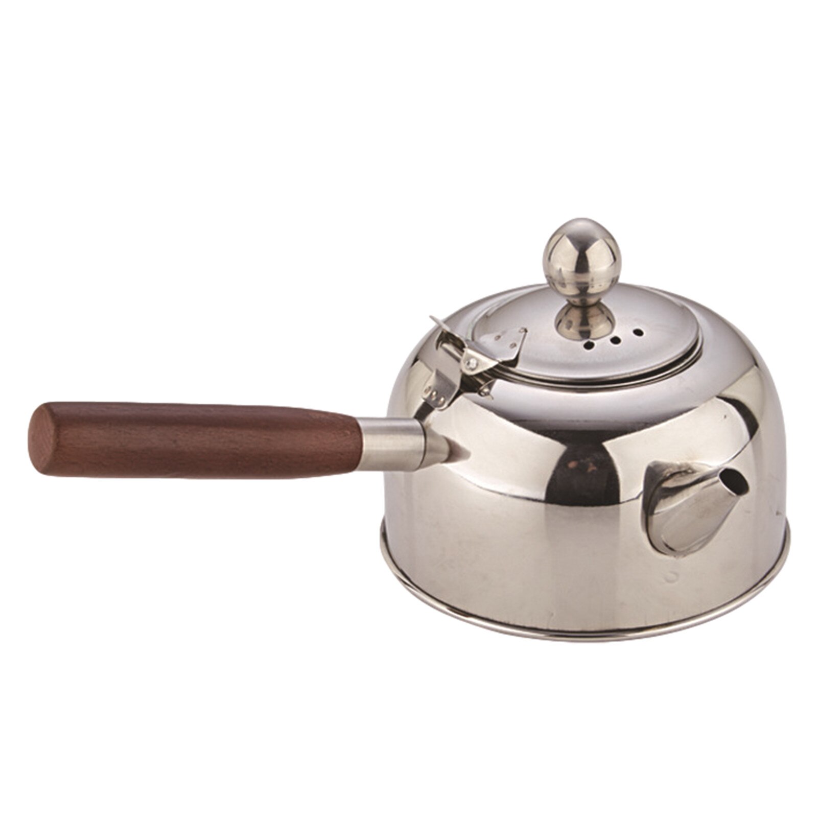 Tea Kettle Stainless Steel Wooden Handle Tea Pot Boiling Water Bottle Coffee Kitchen Stovetop Induction Drinkware For Gas Stove: A